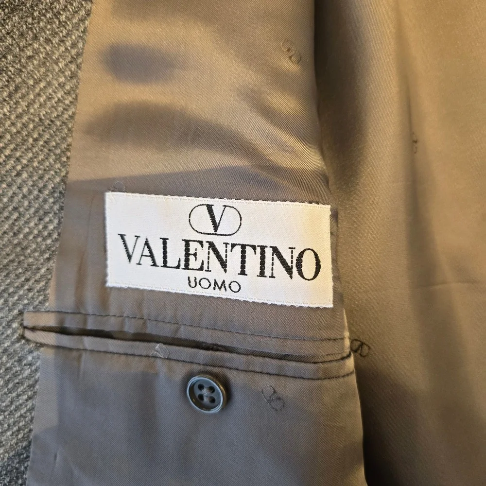 Valentino Uomo Grey Virgin Wool Blazer Sport Coat Mens 54R Vintage‎ Italy